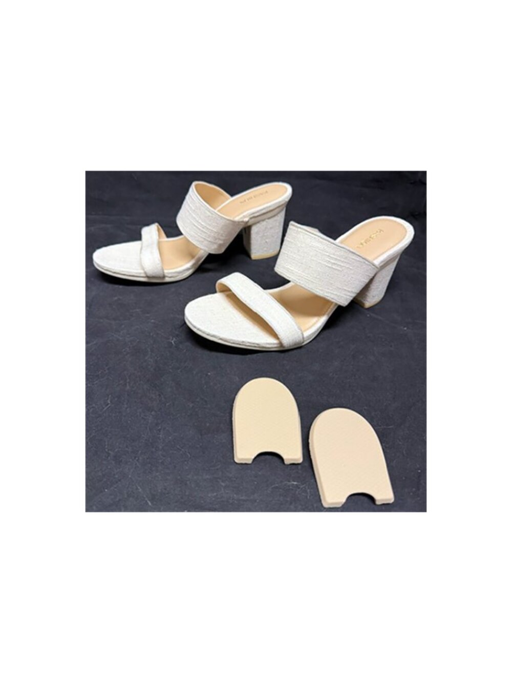 Pashion FootWear Convertible Heel Sandals- "The Slide" Ivory Linen Size 10 NWOB - Picture 2 of 5